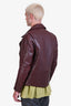 McQ by Alexander McQueen Burgundy Leather Moto Jacket Size 46 Mens