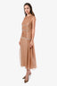 Gucci Brown Silk Chiffon Embellished Long Dress Size