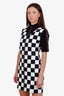 Louis Vuitton 2020 Black/White Checkered Monogram Trimmed Mini Dress Size 40