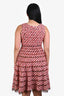 Oscar de la Renta White/Red Tweed Sleeveless Dress Size 10