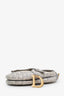 Christian Dior 2021 Grey Oblique Embroidery Saddle Bag