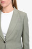 Brunello Cucinelli Sage Green Linen Blend Blazer + Pant Tailored Suit Set Size 40