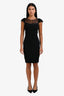 Red Valentino Black Lace Detail Flutter Sleeve Dress Size S