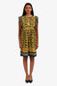 Sea New York Yellow/Blue Paisley Ruffle Sleeve Midi Dress Size 4