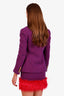 Saint Laurent Purple Tweed Blazer + Feather Trim Mini Skirt Set Size 34