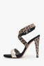 Giambattista Valli 2013 Spring Printed Open Toe Buckle Heels Size 37.5