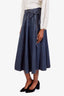Christian Dior Blue Denim Pleated Mini Skirt with Belted Rope Size 6