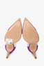 Gianvito Rossi Purple Suede Plexi Pumps Size 37.5