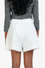 Zimmermann White Linen Scalloped Shorts Size 2