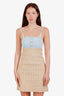 Sandro Blue/Yellow Denim Tweed Mina Chambray Mini Dress Size 36
