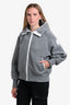 Canada Goose Grey/White Fleece 'Chilliwack' Bomber Jacket Size L