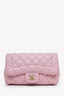 Mini sac Chanel™ d’occasion 2015-16 en cuir d’agneau rose matelassé, rabat Mademoiselle Chic
