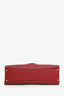 Pre-loved Chanel™ 2018-19 Red Calfskin Chevron Stitched Small Coco Flap Bag