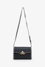 Valentino Black Leather Rockstud Flap Crossbody Bag