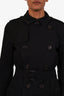 Burberry Black Belted Trench Coat Size 46 Mens