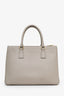 Prada Taupe Saffiano Leather Medium Double Zip Galleria Tote with Strap