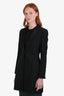 Dolce & Gabbana Black Wool Silk Collar Single Button Long Blazer Size 40