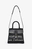 Delvaux Black Calfskin MM 'L'Humour' Brillant Top Handle with Strap