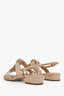 Pre-loved Chanel™ Beige Embellished Suede Slingback Sandals Size 35.5