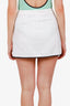 Prada White Cotton Terry Logo-Plaque Skirt Size 40