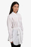 Prada 2018 White Cotton Double Sided Button Down Cinched Waist Shirt Size 36