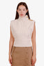 Veronica Beard Cream Cable-Knit Wool Sweater Vest Size XS