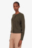 Theory Green Cashmere Button-Up Sweater Size S
