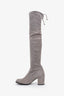 Bottes hautes Stuart Weitzman en daim gris, pointure 8