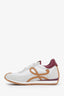 Loewe White/Burgundy Suede Nylon Flow Runner Sneakers Size 37