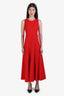 Akris Red Round Neck Sleeveless Maxi Dress Size 6 US