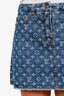 Louis Vuitton Blue Denim Monogram Mini Skirt Size 36
