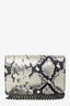 Longchamp Silver Snakeskin Embossed Cavalcade Wallet On Chain