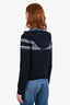 Christian Dior Blue Cashmere Oblique Detail Zip Up Sweater Size 4