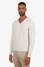 Loro Piana White Cashmere V-Neck Sweater Size 48 Men's