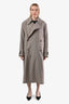 Lemaire Taupe Wool Blend Trench Coat Size 36