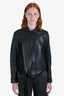3.1 Phillip Lim Black/Green Leather Bomber Jacket Size 6
