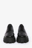 Prada Black Brushed Leather Monolith Lace Up Loafers Size 39.5