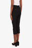 Rick Owens Black Virgin Wool Pleated Straight Leg Pants Size 2