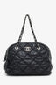 Pre-loved Chanel™ 2011-12 Black Quilted Crinkled Leather Ultra Stitch Satchel