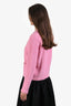 Gucci 2025 Pink Cotton Blend Boucle GG Button Cardigan Size M