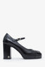 Pre-loved Chanel™ Black Lambskin Patent Cap Toe Mary Jane Heels Size 37