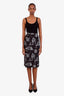 Off-White Black/White Embroidered Patterned Midi Skirt Size 34