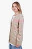 Burberry Beige/Pink Cotton Wool Blend Embroidered Oversized Cardigan Size XS