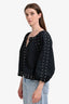 The Great Black Cotton Studded Puff Sleeve Top Size 1