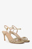 Stuart Weitzman Gold Glitter 'Starla 80' Sandals Size 6.5