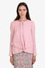 Pre-Loved Chanel™ 2016 Pink Cotton Blend High Low Neck Tie Blazer Size 40