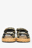 Pre-loved Chanel™ Black/Yellow Tweed CC Braided Dad Sandals Size 37