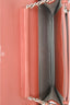 Pre-Loved Chanel™ 2011 Peach Lambskin Diamond Stitch Interlocking CC Wallet On Chain