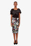 McQ Alexander McQueen Floral Print Jersey Pencil Skirt Size S