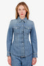 Chloe Light Blue Denim Corset Style Button Down Size 34